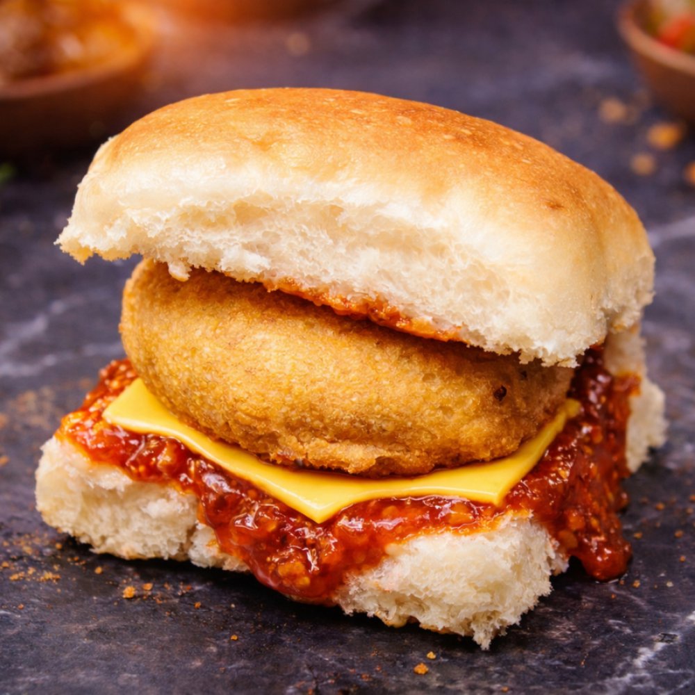 Schezwan Vada Pav with Cheese