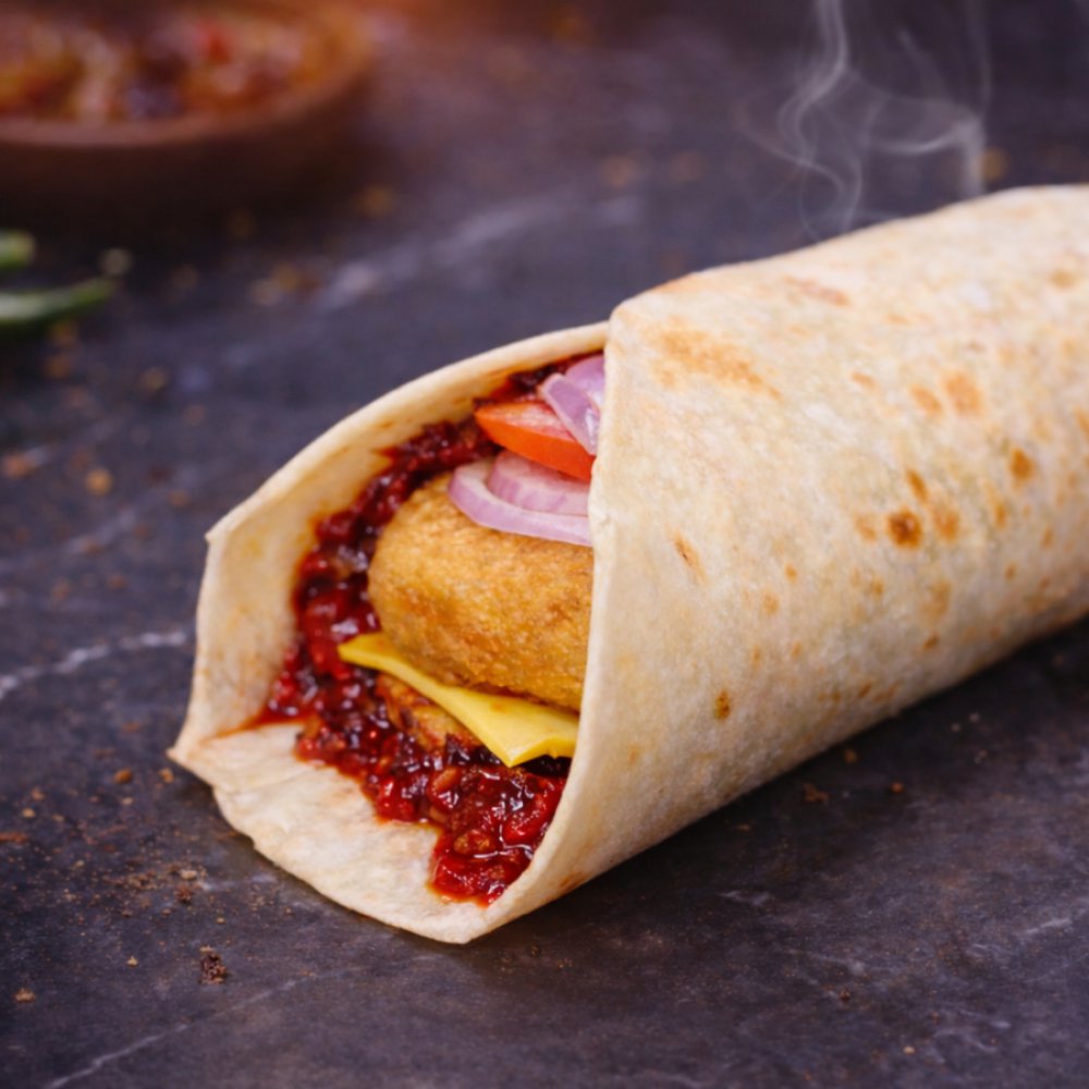 Schezwan Vada Wrap with Cheese